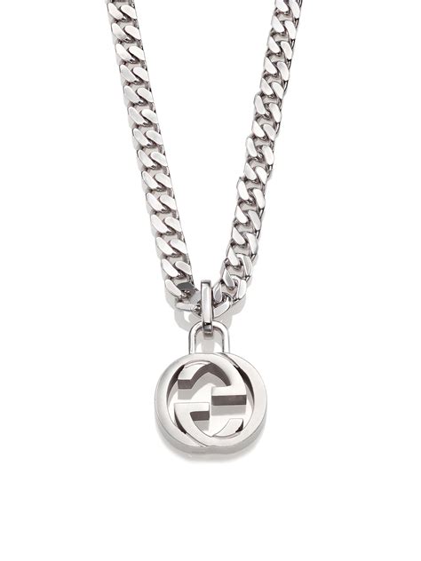 silver gucci necklace|gucci silver necklace men.